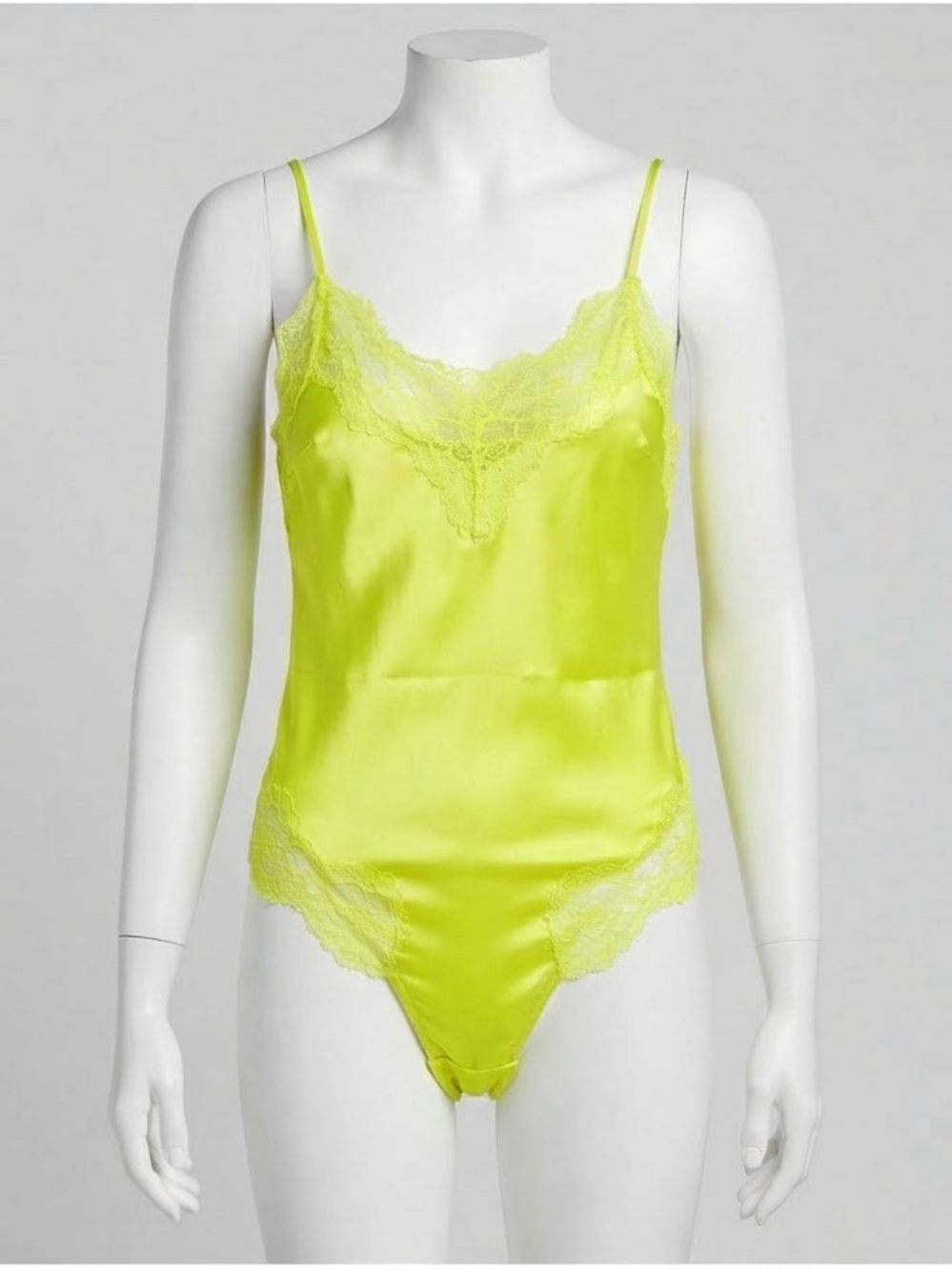 Women's Gold Hawk Lace Trim Silk Bodysuit Sz S NWOT